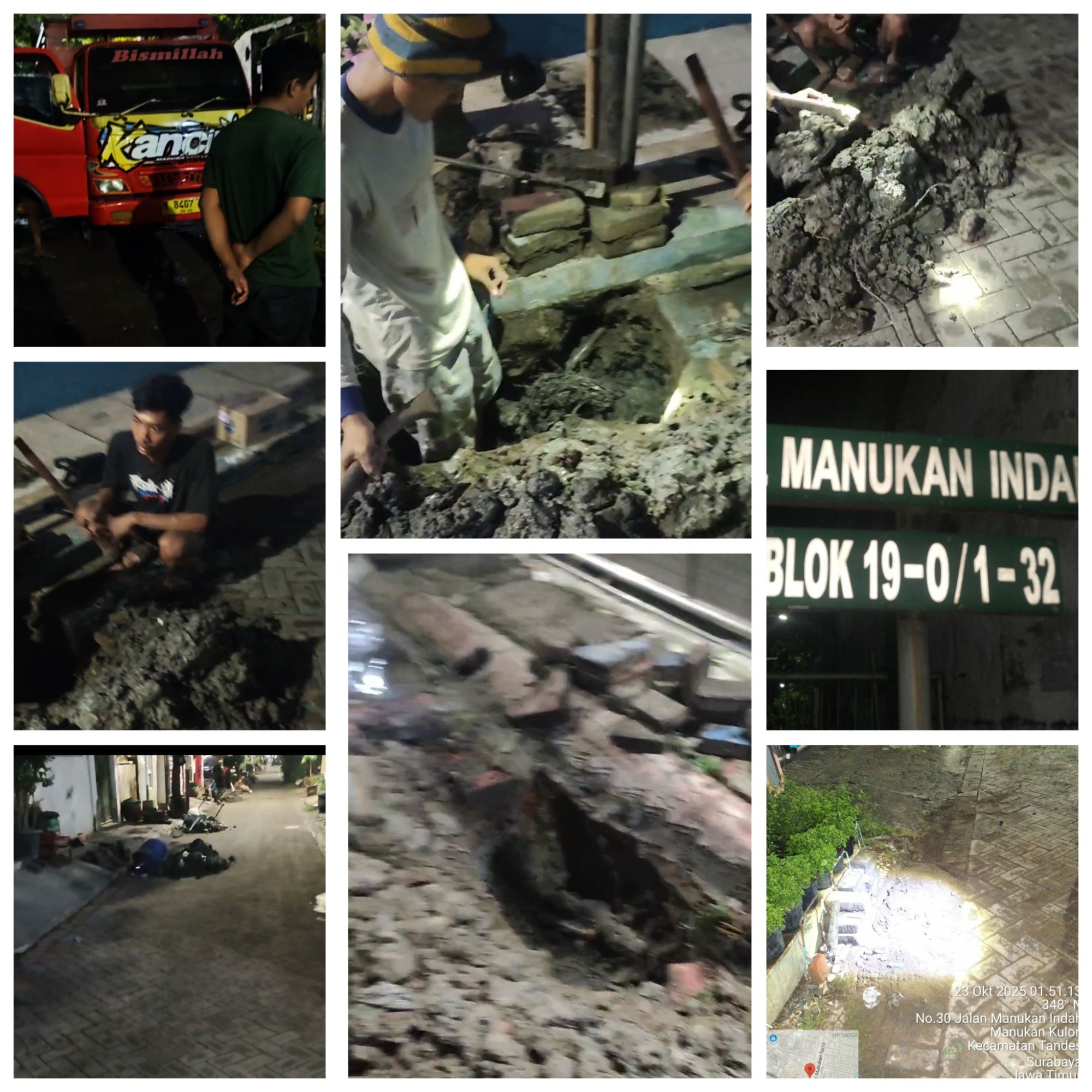 Pencurian Kabel Telkom Terjadi di Depan Kantor Telkom Manukan Indah blok 19-0/1-32, Surabaya