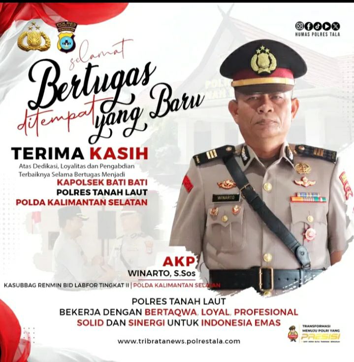 AKP Winarto Pindah Tugas: Bati-Bati Kehilangan, Polres Tala Kenang Sosok Kapolsek Humanis dan Inovatif!