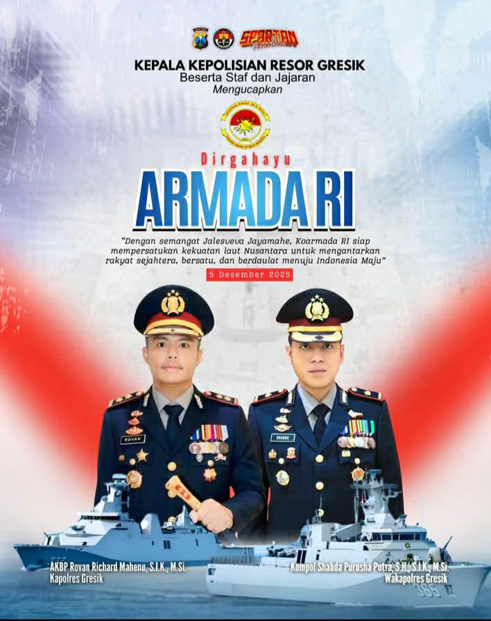 Gresik Gemakan Jalesveva Jayamahe: Polres Gresik Bersinergi dengan Armada RI, Laut Aman, Masyarakat Tentram!