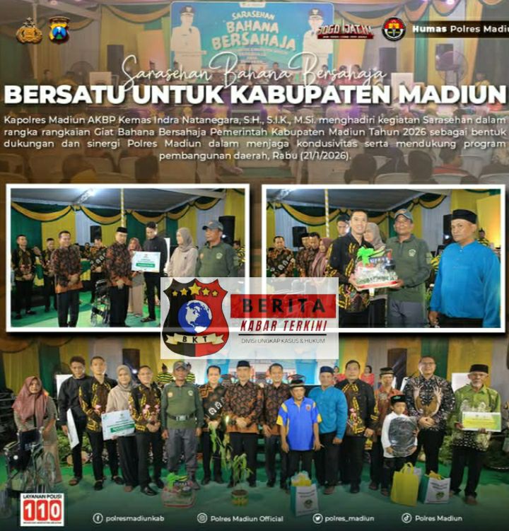 Kapolres Madiun Hadiri Sarasehan Giat Bahana Bersahaja 2026, Dukung Sinergi untuk Kondusivitas dan Pembangunan Daerah