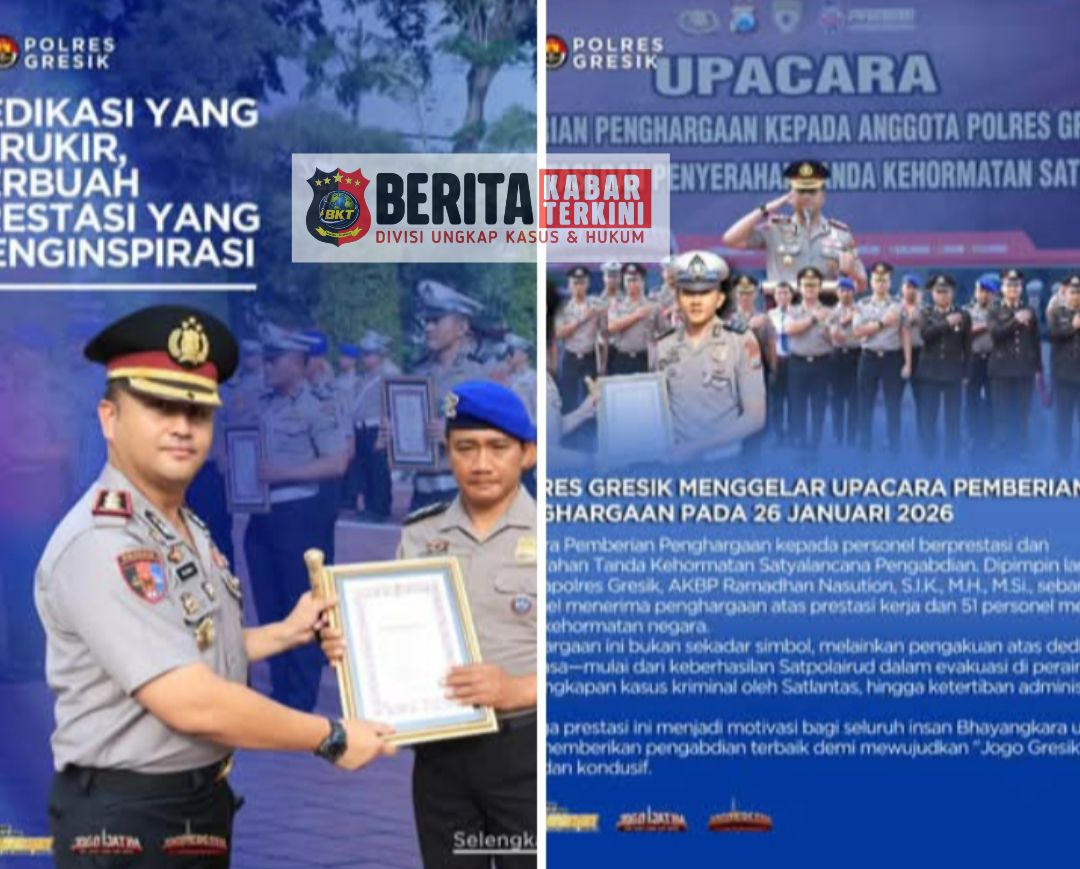 “Polres Gresik Berikan Apresiasi Tinggi kepada Personel Bhayangkara yang Melampaui Tugas – AKBP Ramadhan Nasution: Setiap Kerja Keras Berdampak Besar Bagi Keamanan ‘Jogo Gresik'”