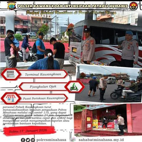 POLSEK KAWANGKOAN INTENSIFKAN PATROLI HUMANIS – EDUKASI KAMTIBMAS MENYENTUH LANGSUNG WARGA, SITUASI WILAYAH TERPANTAU AMAN DAN KONDUSIF