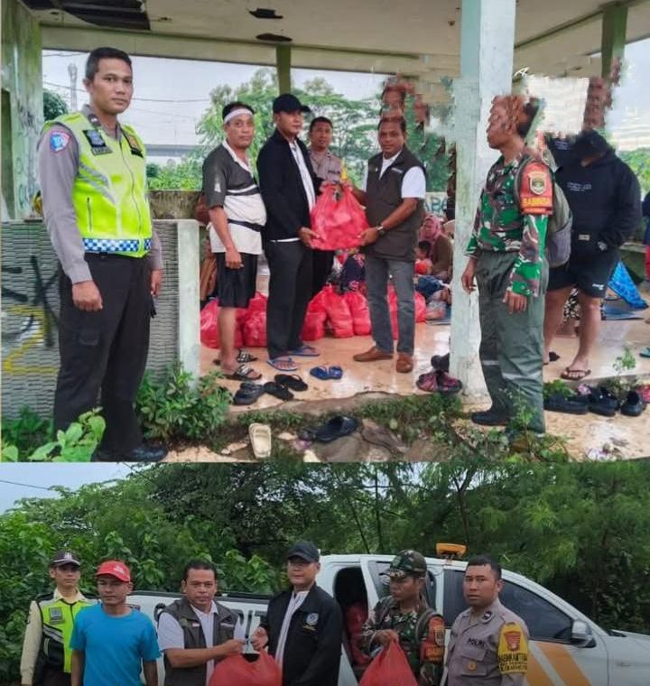 Polsek Cikarang Pusat Salurkan 350 Paket Makanan dari Perusahaan Deltamas untuk Korban Banjir di Wilayah Cikarang Pusat