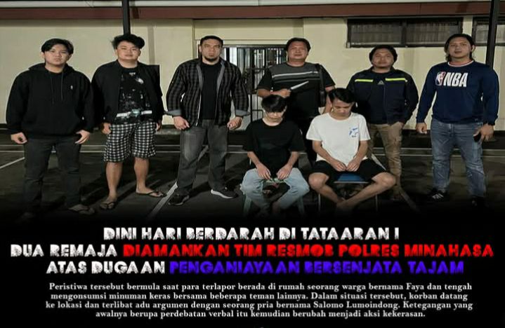 RESPON CEPAT TIM RESMOB POLRES MINAHASA AMANKAN DUA TERDUGA PELAKU PENANIAYAAN DENGAN SENJATA TAJAM – PERISTIWA DI TATAARAN I TONDANO SELATAN AKIBATKAN PELAJAR LUKA TIKAM, TERLAPOR DIAMANKAN DAN DIPROSES SESUAI HUKUM”