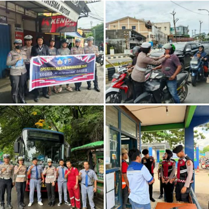 MEMASUKI HARI KEENAM OPERASI KESELAMATAN MAHAKAM 2026, SATGAS PREEMTIF DAN PREVENTIF INTENSIFKAN EDUKASI LALU LINTAS DAN PENGECEKAN ANGKUTAN UMUM DI BALIKPAPAN
