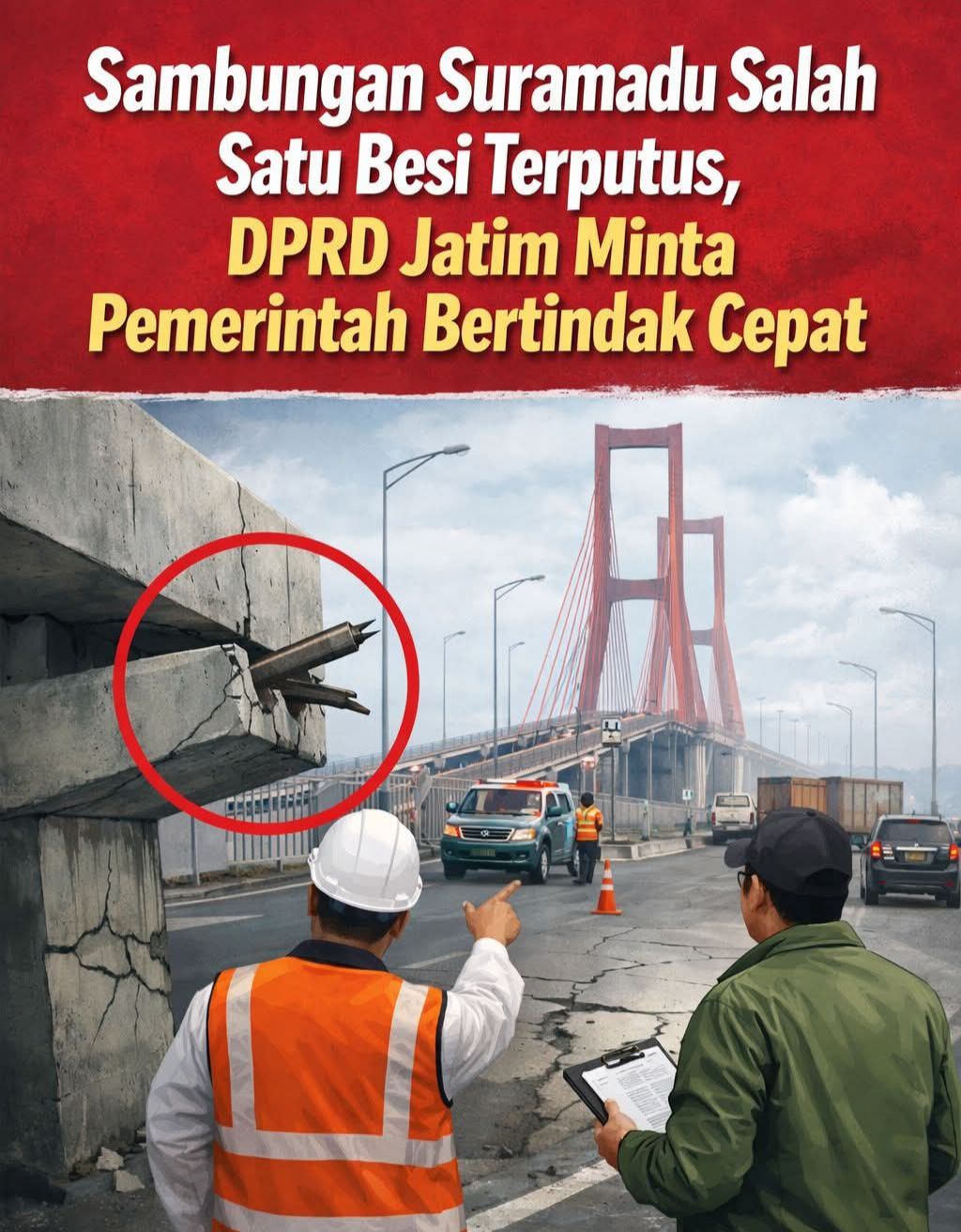Kondisi Sambungan Jembatan Suramadu Kembali Disorot, Anggota DPRD Jatim Desak Evaluasi Menyeluruh