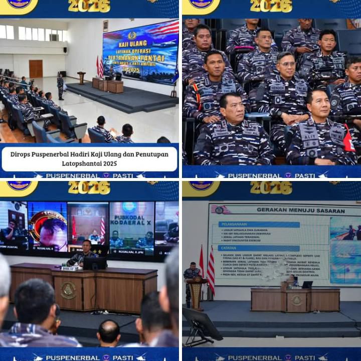 Dirops Puspenerbal Hadiri Kaji Ulang dan Penutupan Latopshantai 2025: Perkuat Kesiapan Tempur Pertahanan Pantai TNI AL
