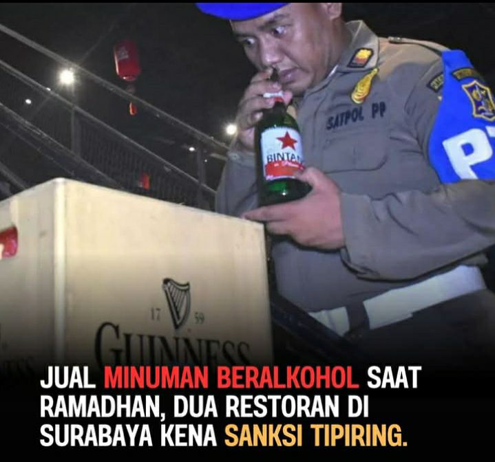 Satpol PP Surabaya Gelar Inspeksi Mendadak di 8 Tempat Rekreasi Hiburan, Dua Restoran Tertangkap Jual Miras Pakai Teko Plastik Saat Ramadan