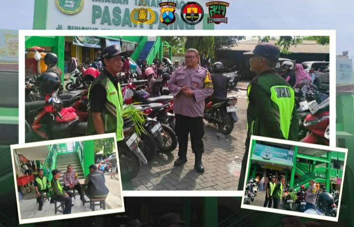Antisipasi Copet Jelang Lebaran, Bhabinkamtibmas Rungkut Kidul Sambang Pasar Pahing