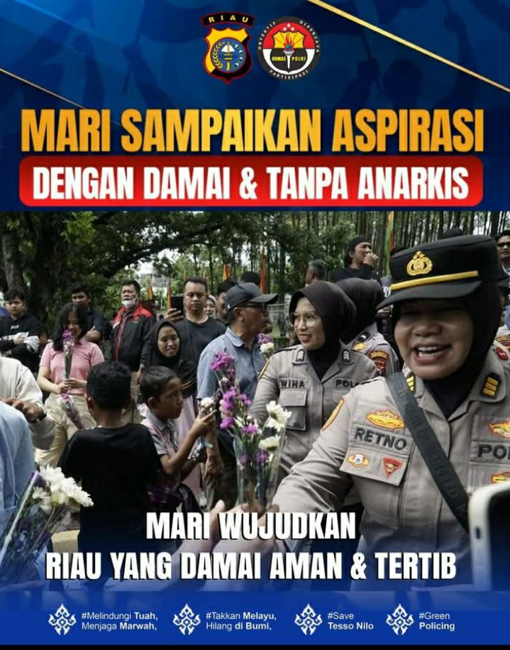POLDA RIAU IMBAU MAHASISWA YANG AKAN MENYAMPAIKAN ASPIRASI MELALUI AKSI UNJUK RASA – JAGA KETERTIBAN, KEAMANAN, DAN MEMATUHI ATURAN YANG BERLAKU