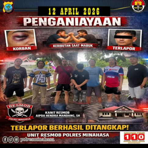 🚨 UNIT RESMOB POLRES MINAHASA BERHASIL AMANKAN PELAKU PENGANIAYAAN DI KECAMATAN ERIS