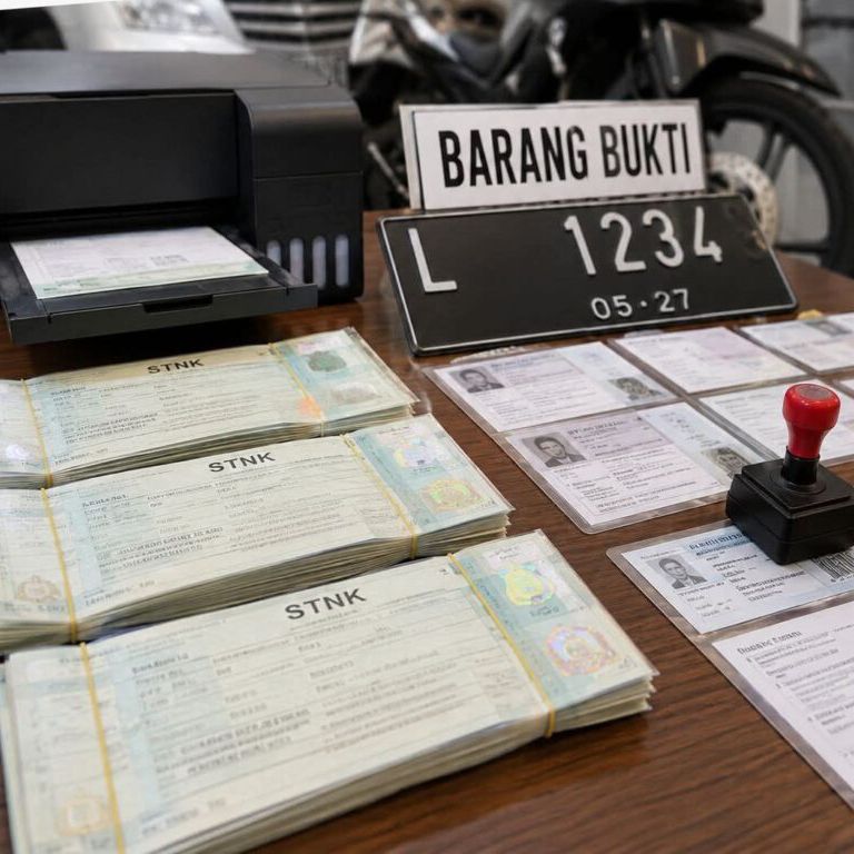 Polrestabes Surabaya Bongkar Sindikat Pembuat STNK Palsu, Digunakan Jual Kendaraan Bodong Se-Jatim